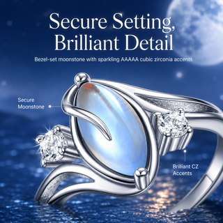 LunaGlow – 925 Sterling Silver Rainbow Moonstone Ring