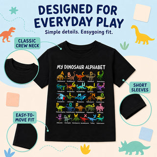 DinoQuest – Colourful Dinosaur Alphabet Learning Tee