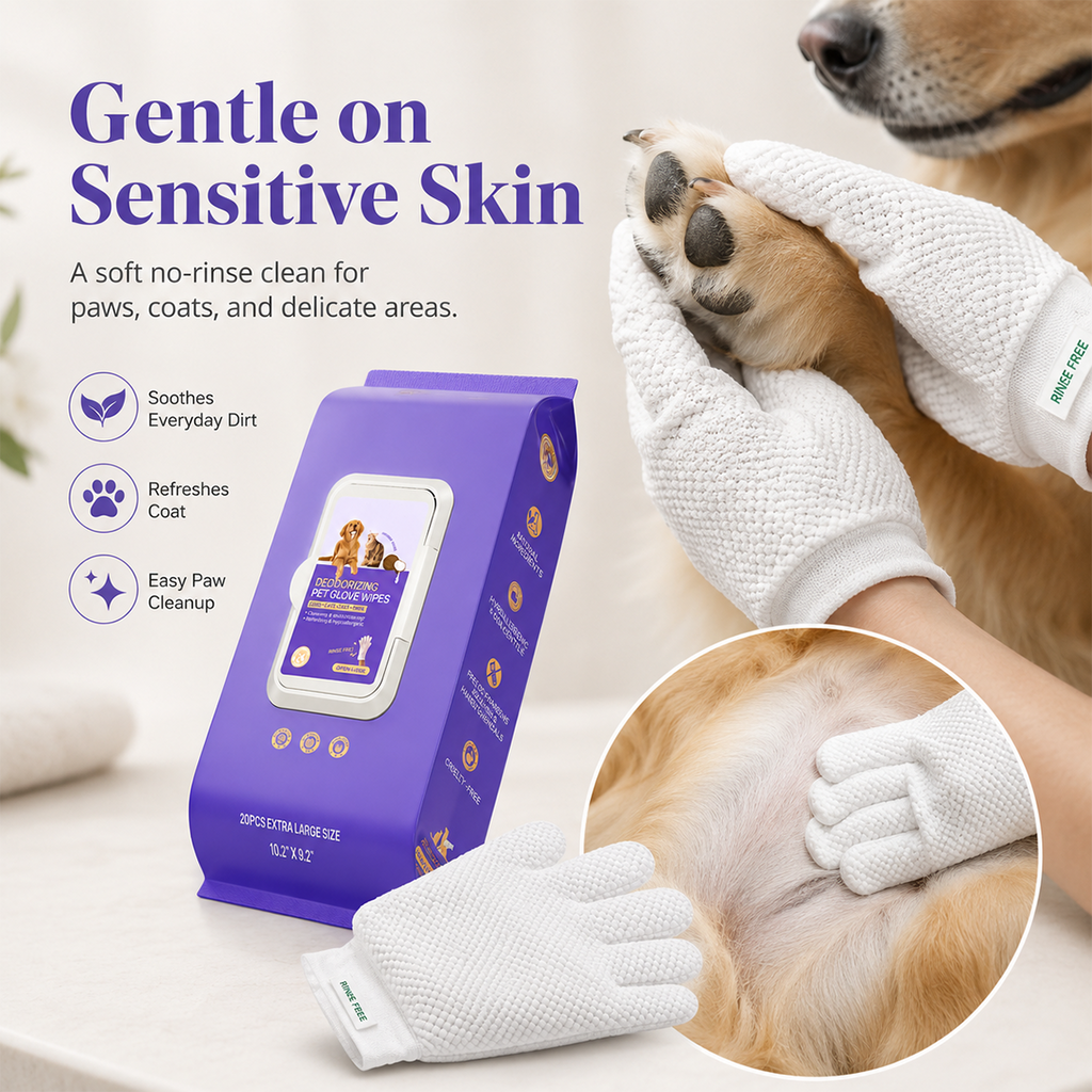 PawFresh – Deodorizing Glove Wipes for Dogs & Cats
