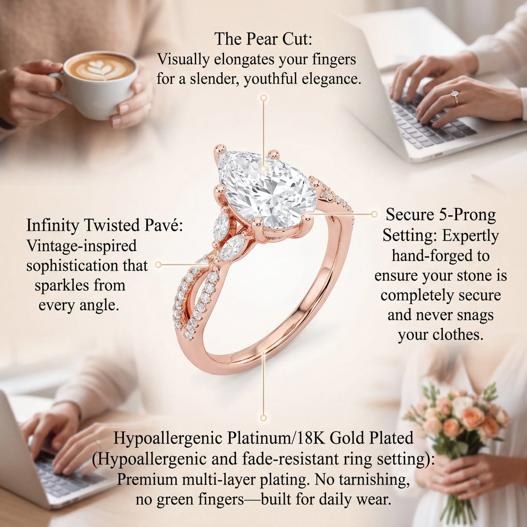 GraceLume – Elegant Moissanite Infinity Statement Ring