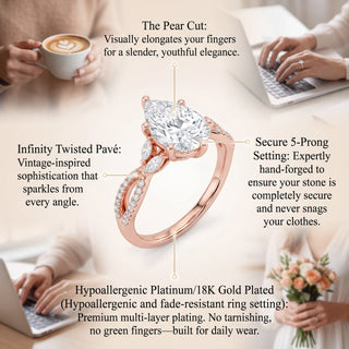 GraceLume – Elegant Moissanite Infinity Statement Ring