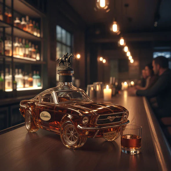 Elegant Mustang Whiskey Bottle – Minimalist Design for Home Bar