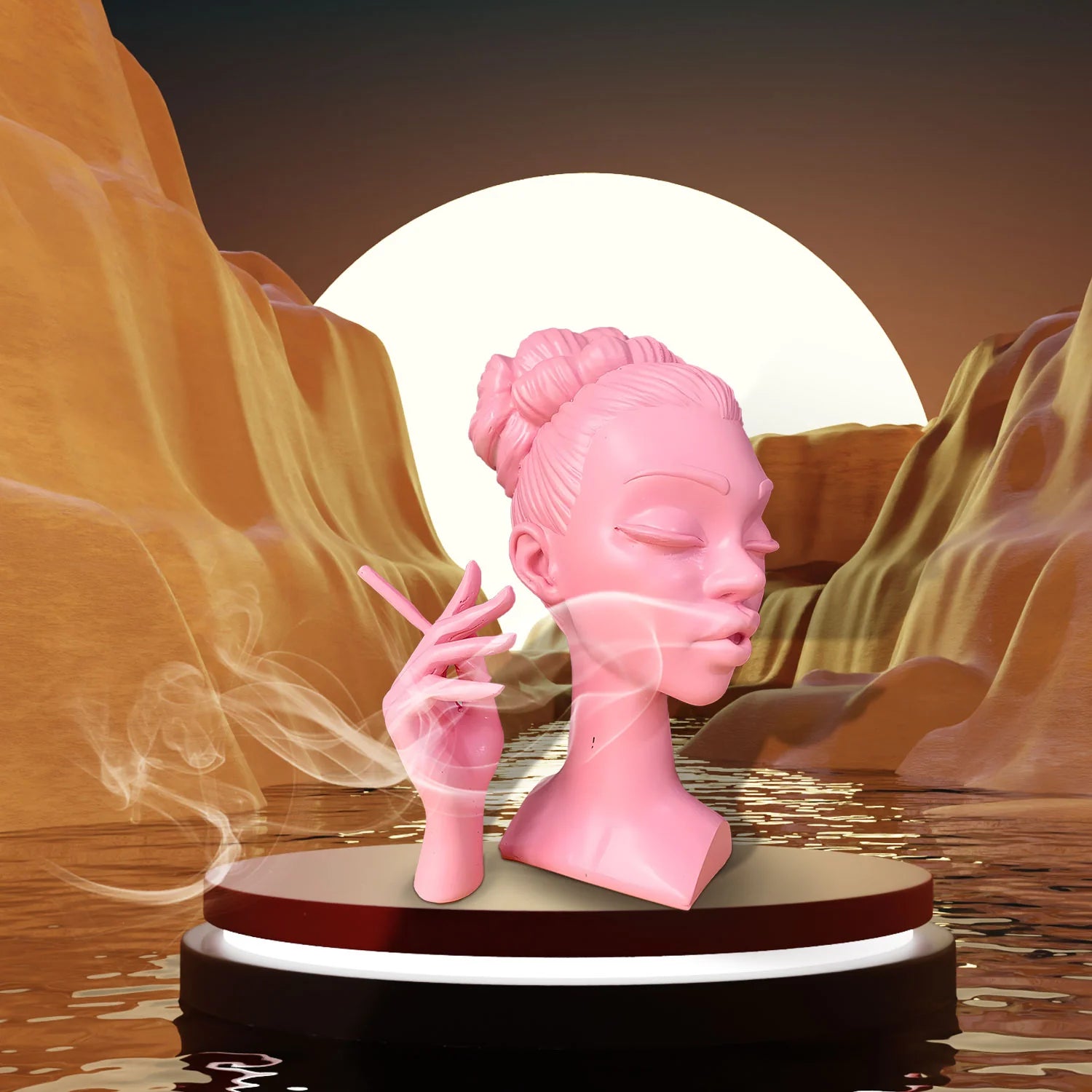 CalmCharm - Creative Lady Smoking Cones Decor