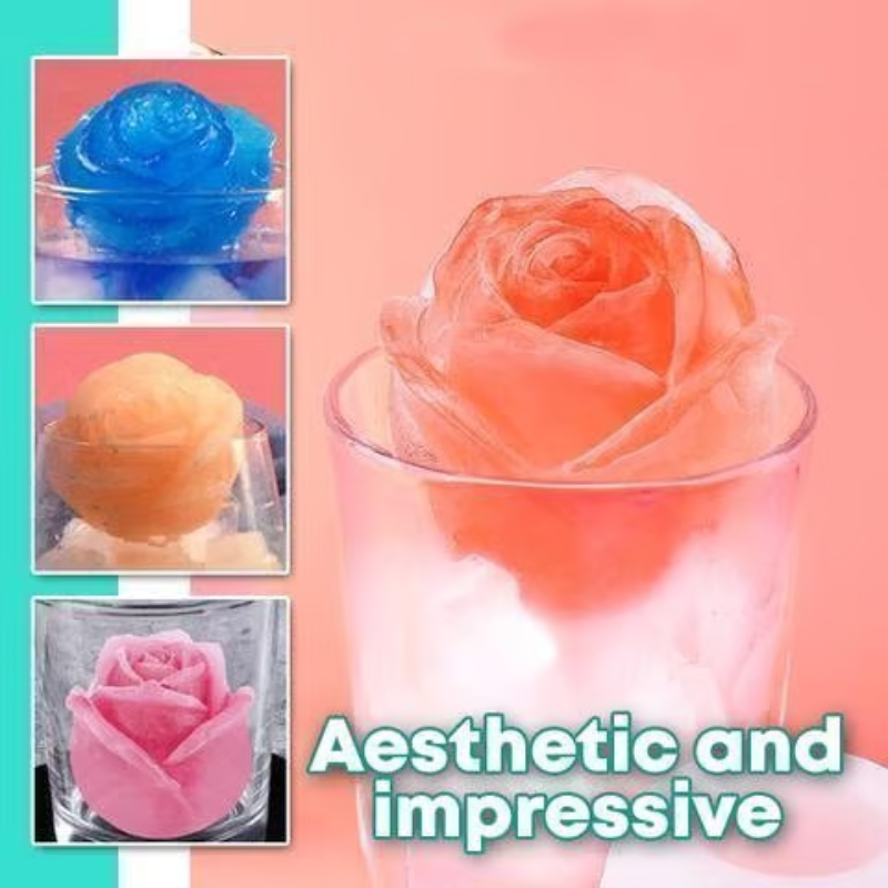 RoseChill - 3D Ice Cube Mold for Elegant Drinks