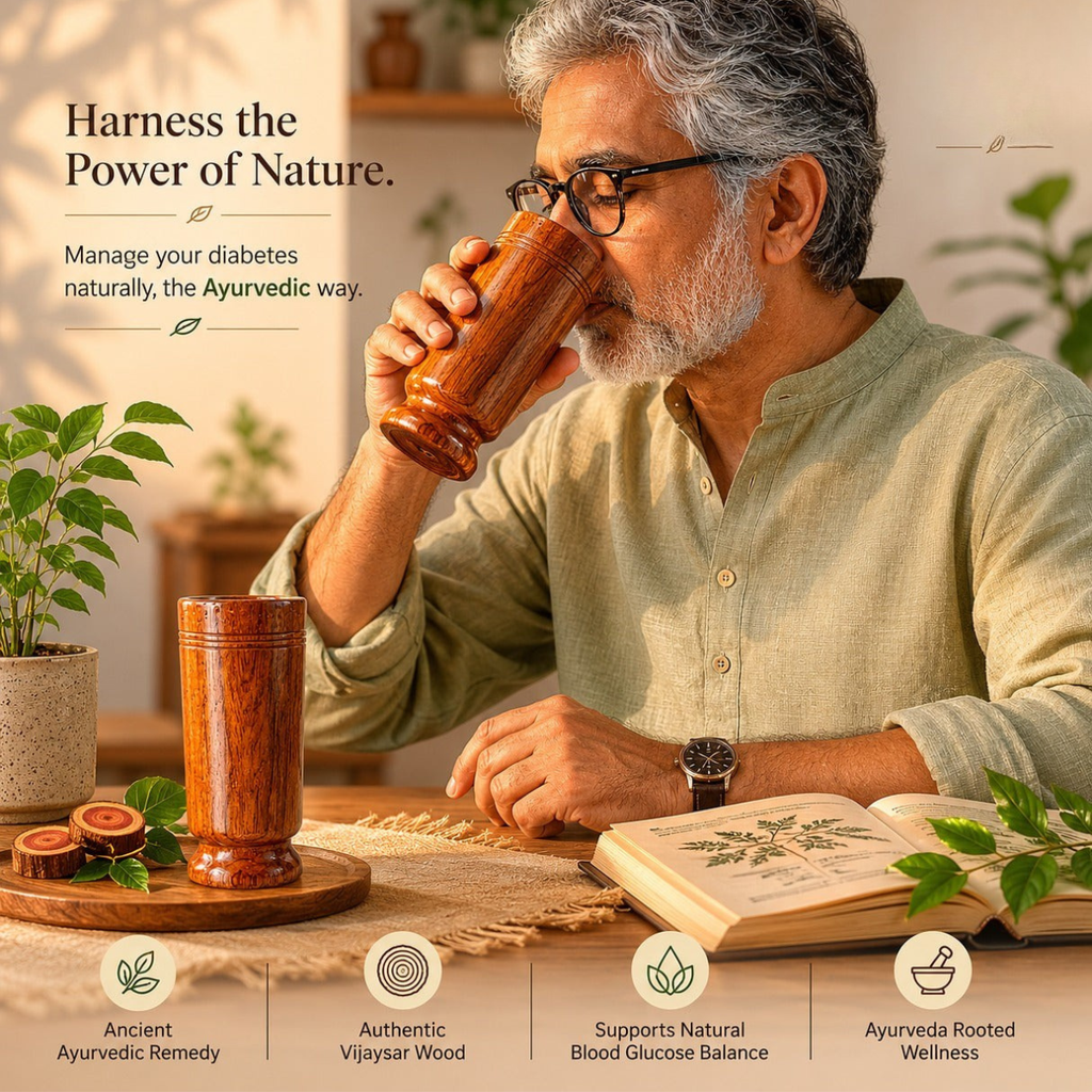 VijayaWell – Vijaysar Wood Wellness Glass