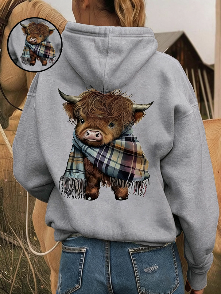 PlushPastures - Cow Print Hoodie