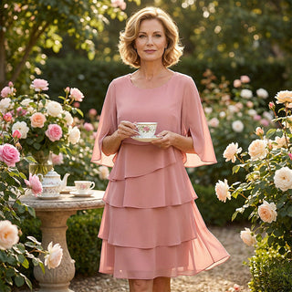 PureElegance – Women’s Layered Ruffle Sleeve Dress