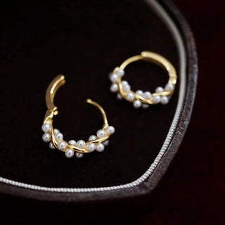 AuraGlam – Elegant Twisted Pearl Drop Earrings