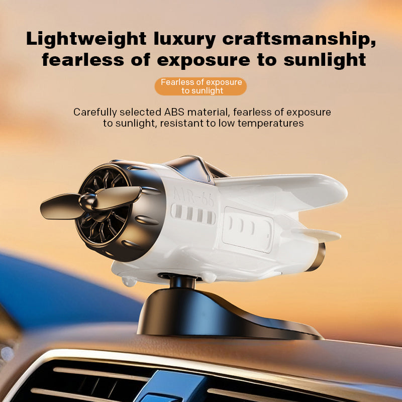 SkySpin – Retro Solar Airplane Dashboard Ornament