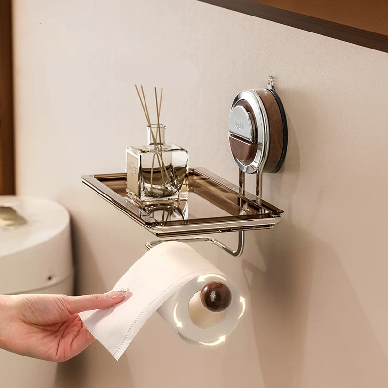 GripMount – No-Drill Suction Toilet Paper Holder