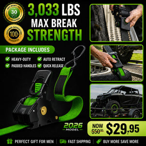 CargoLock - Retractable Ratchet Strap (2026 Upgraded Edition)
