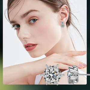 SnowLuxe - Moissanite Snowflake Earrings