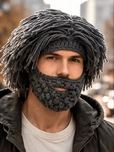BeardBoss – Knitted Beard Beanie with Hair Wig