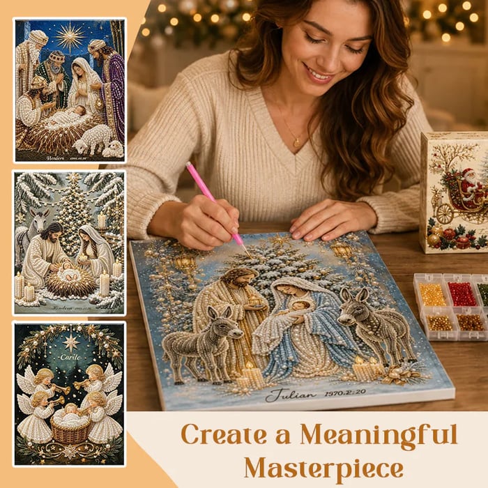 FaithGlow – Nativity Scene Diamond Painting Kit