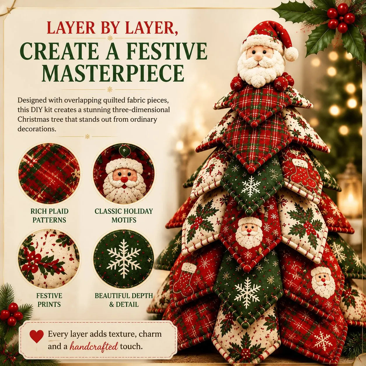 MerryStitch – Handmade Tabletop Christmas Tree Kit