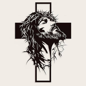 🎄✝️Metal Jesus and Cross Wall Art: Christian Home Decor