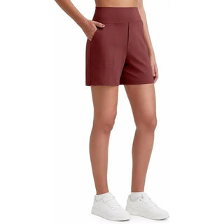 Women's High-Waisted Athletic Bermuda Shorts with Pockets – Running, Yoga, Summer Casual Activewear
