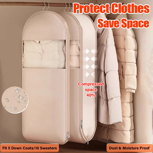 GarmentGlow – Sleek Hanging Storage Bag with Space Saving Zip