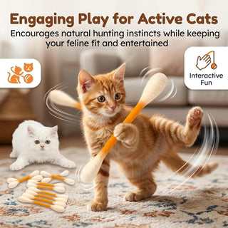 ❤️For happy, healthy, and active indoor cats🐱Swabs Large Size Cat Toys with Catnip