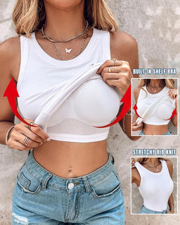 EaseWear – Casual Round Neck Ribbed Bra
