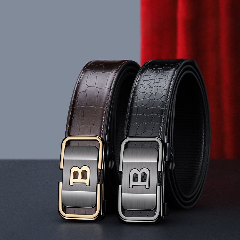 RegalCroc – Crocodile-Pattern Auto Buckle Belt