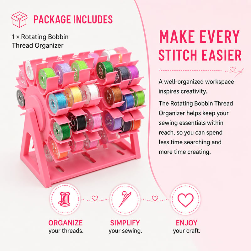 ThreadEase – Rotating Bobbin Thread Organizer