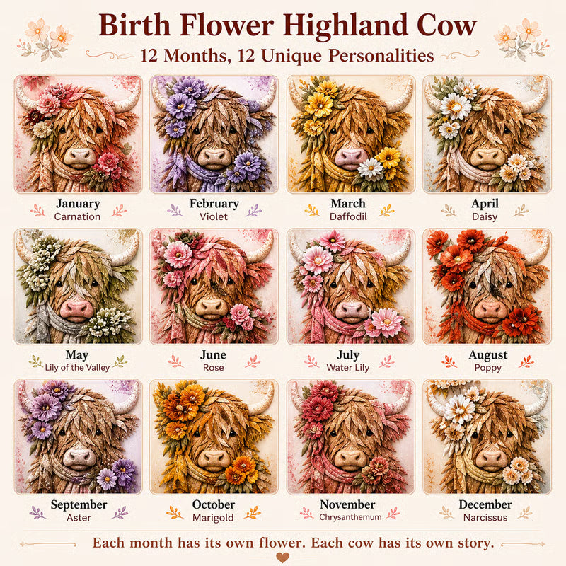 BloomCow – Birth Flower Highland Cow DIY Art Kit
