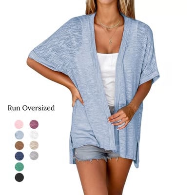 Appolline Stylish Flowy Short Sleeve Cardigan