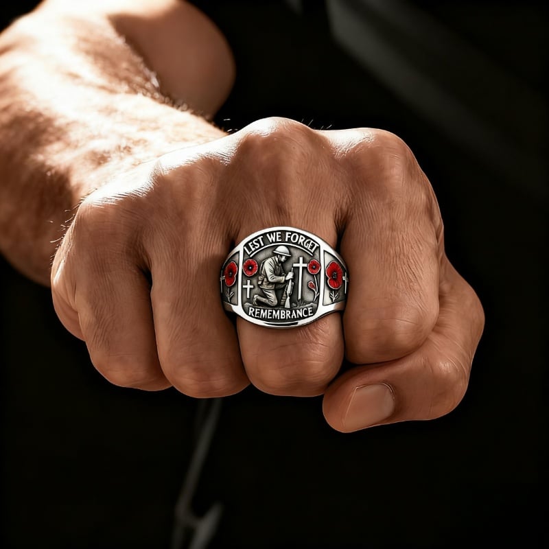 🌹 2026 Remembrance Soldier Ring💍Lest We Forget — Honoring the Fallen