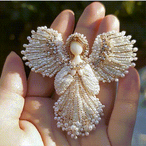 Lumiere – Handmade Pearl Angel Brooch