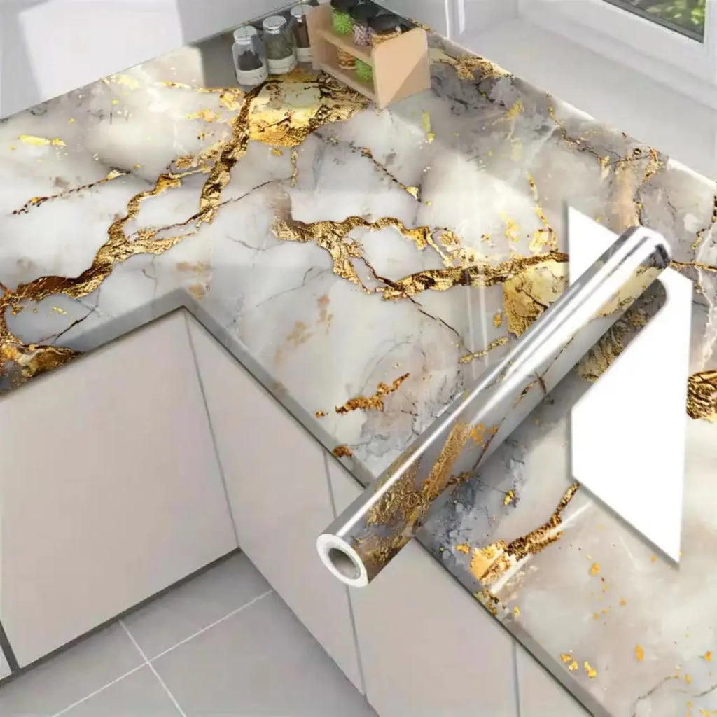 GoldenVein – Luxury Marble Decorative Wallpaper Roll