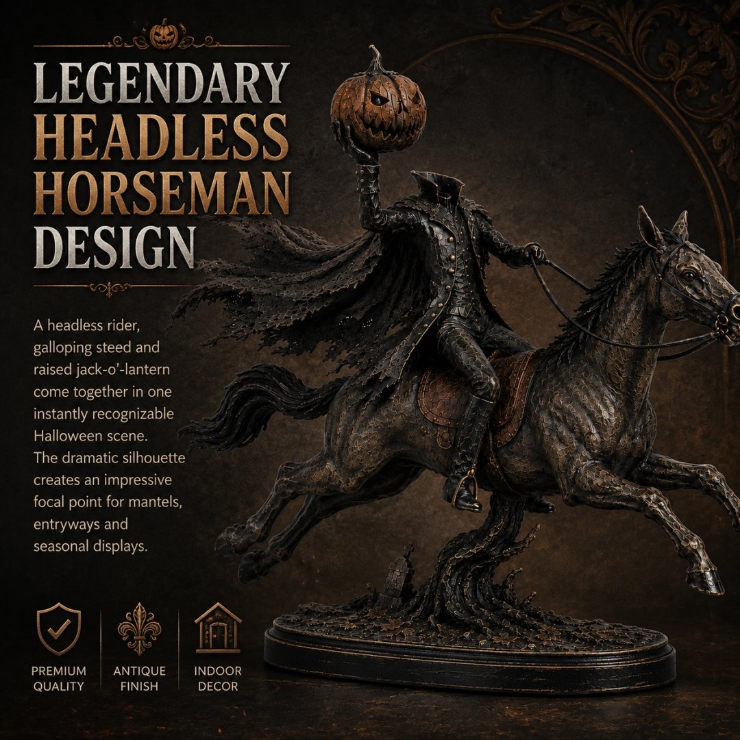 MidnightChase – Headless Horseman Halloween Statue