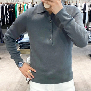 UrbanKnit – Men’s Long Sleeve Polo Knit Sweater