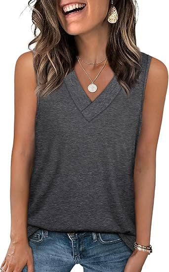 SereneFit - Chic Sleeveless V-Neck Top for Everyday Ease