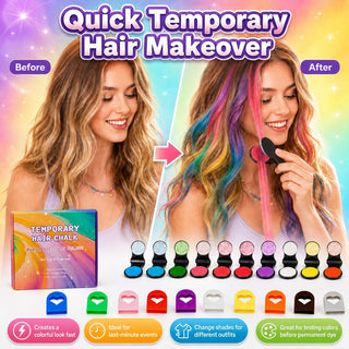 ColorRush – 12-Color Temporary Hair Chalk Applicator Set