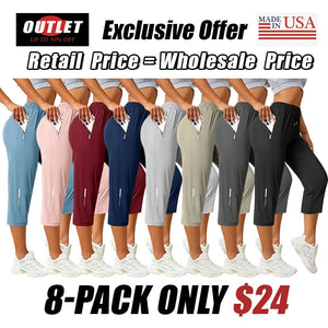Women's Capris Pants - Loose Fit, Summer Drawstring Waist, Zippered Pockets, Breathable High-Stretch Fabric, Suitable for Everyday Wear