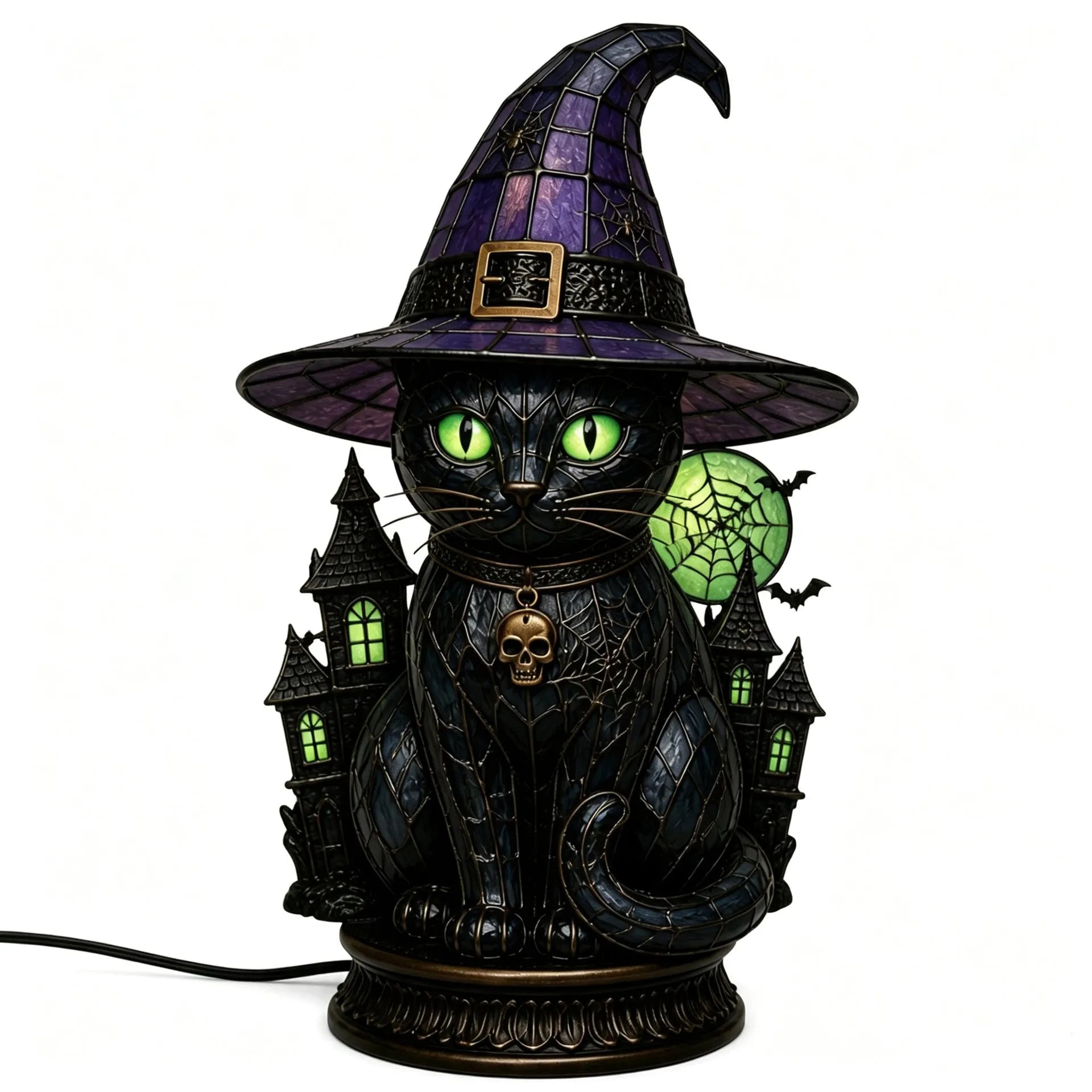 WitchGlow – Vintage Tiffany Style Cat Night Lamp