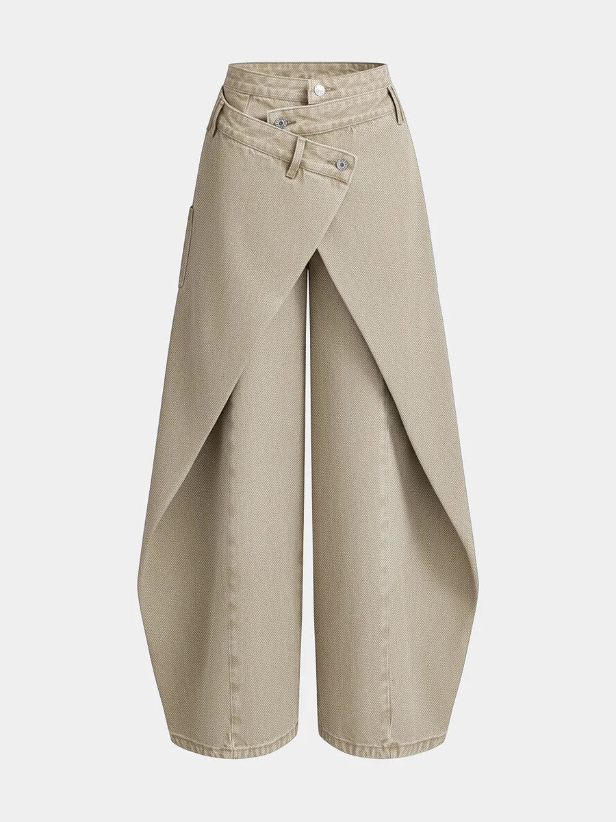 TwistWaist – Cross Front Wide Leg Jeans