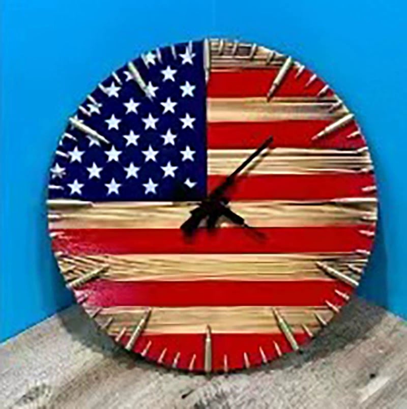 🔥Handmade Patriotic American Flag Clock🎁BUY 2 FREE SHIPPING