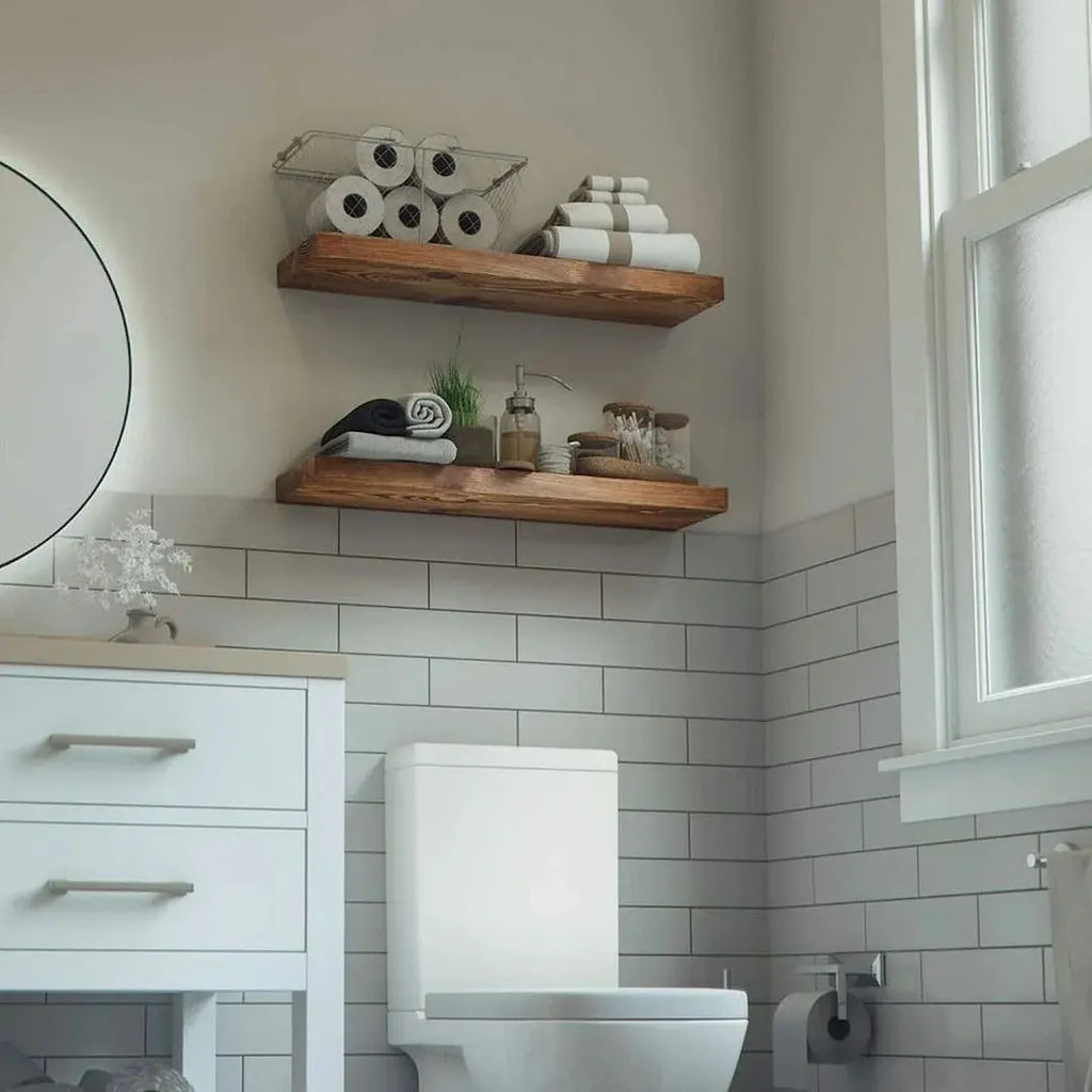 Artisanal Wooden Floating Shelves marnetic