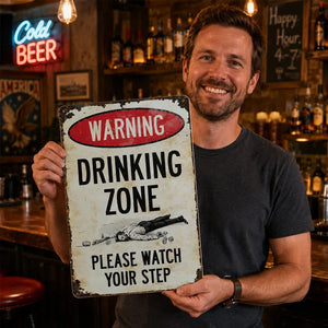 BarGuard – Vintage Drinking Zone Metal Sign