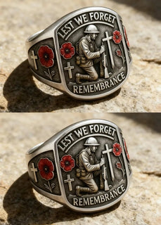 🔥Last Day 60% OFF🌹 2026 Remembrance Soldier Ring💍Lest We Forget — Honoring the Fallen