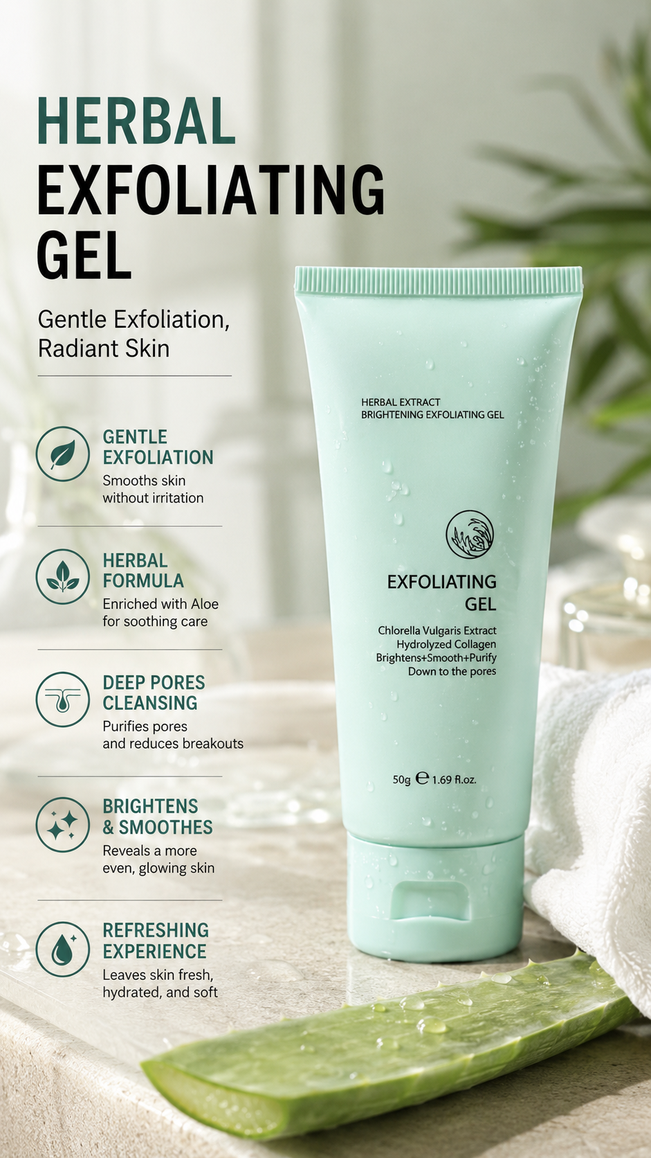 PureRadiance – Herbal Brightening Exfoliating Gel