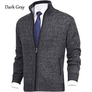 AuraKnit – Men's Fashion Stand Collar Cardigan Sweater