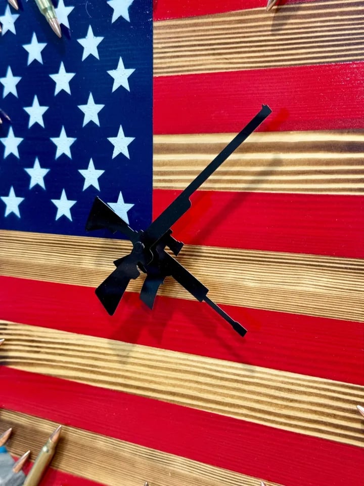 🔥Handmade Patriotic American Flag Clock🎁BUY 2 FREE SHIPPING