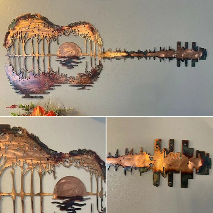 AngelStrings – Handmade Abstract Angel Guitar Metal Art