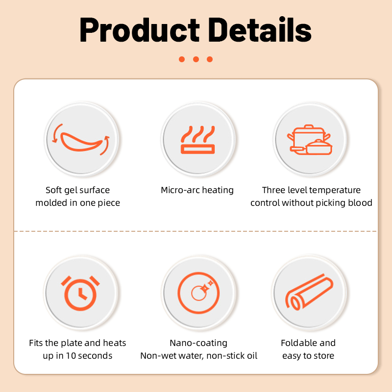 Foldable Silicone Fast Heating Food Electric Warming Tray marnetic