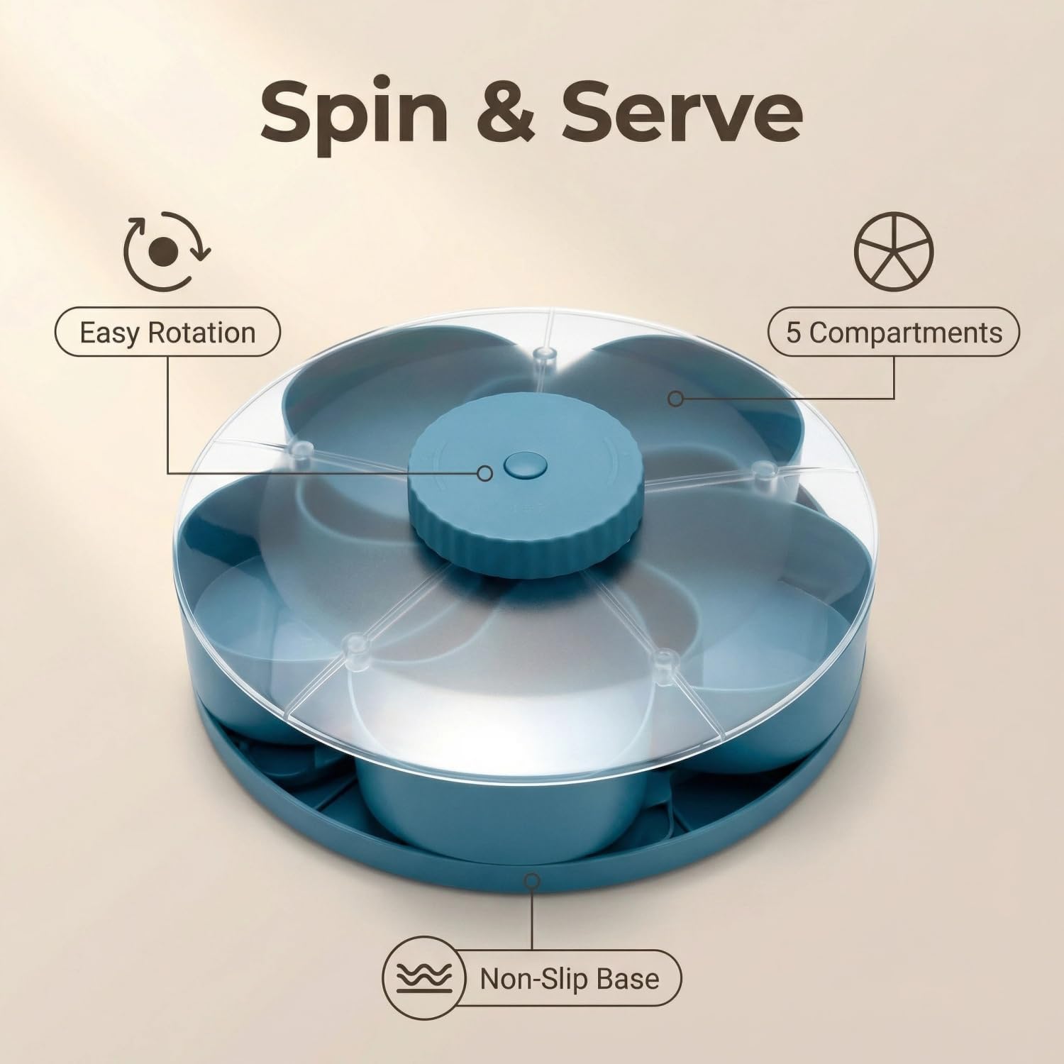 ServeCircle – Lazy Susan Snack Tray Box