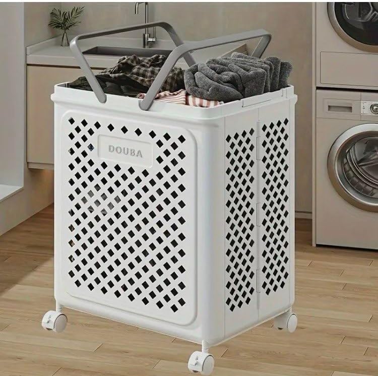 LuxorMove – Foldable Rolling Laundry Basket