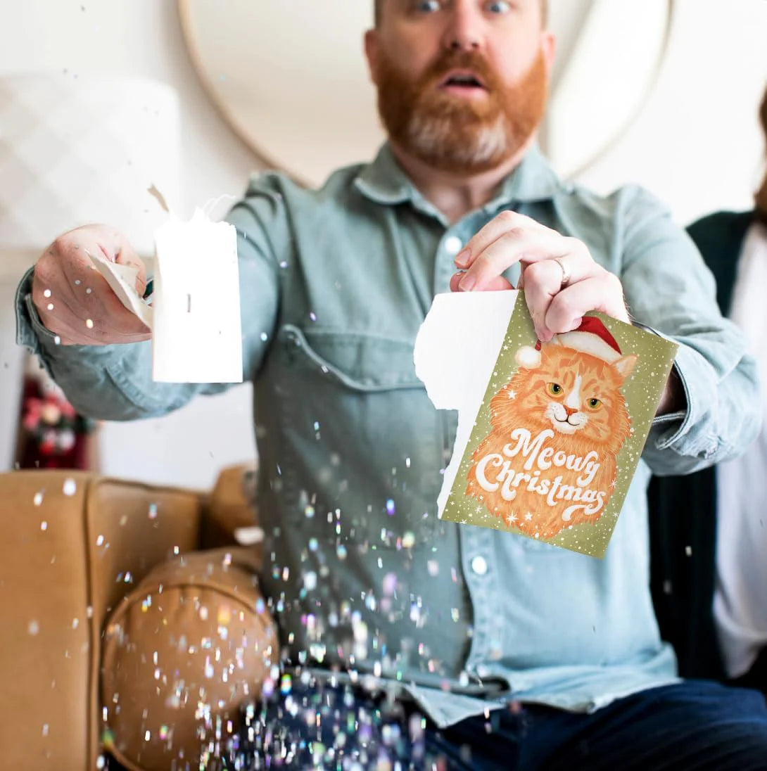 MeowMerry - Glitter Burst Carol Card